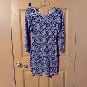 Occasion stretch lace lined dress- M